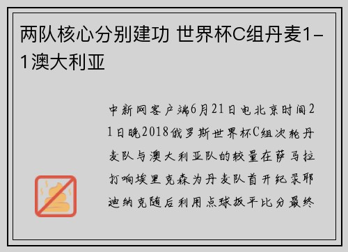 两队核心分别建功 世界杯C组丹麦1-1澳大利亚